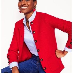 Boden Red Textured Stitch Cardigan
